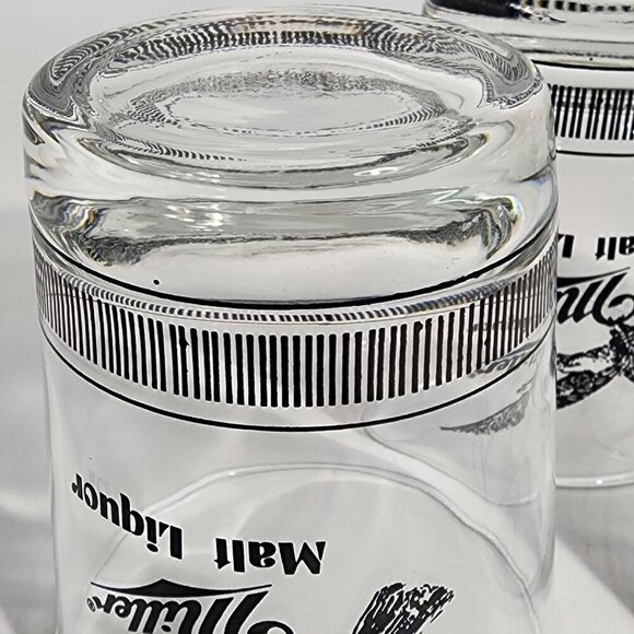 Miller Malt Liquor Lowball Glass Tumblers With American Eagle Design Set Of 3 VT - Picture 11 of 11